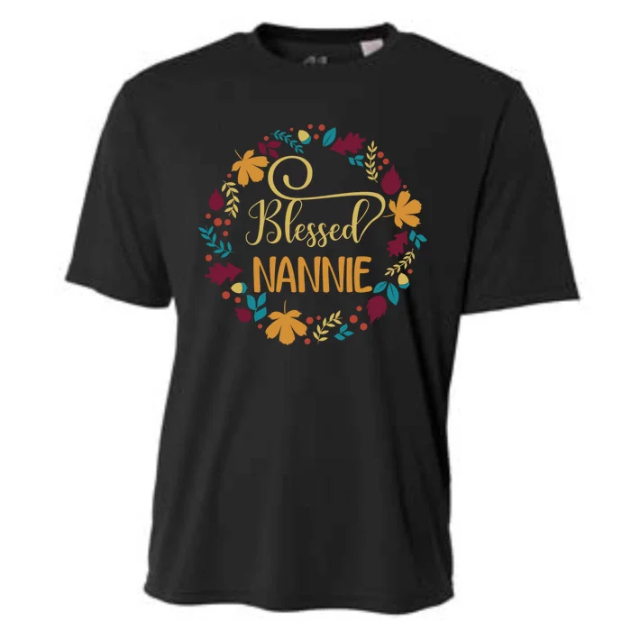 Blessed Nannie Pumpkin Leopard Thankful Grateful Gift Cooling Performance Crew T-Shirt