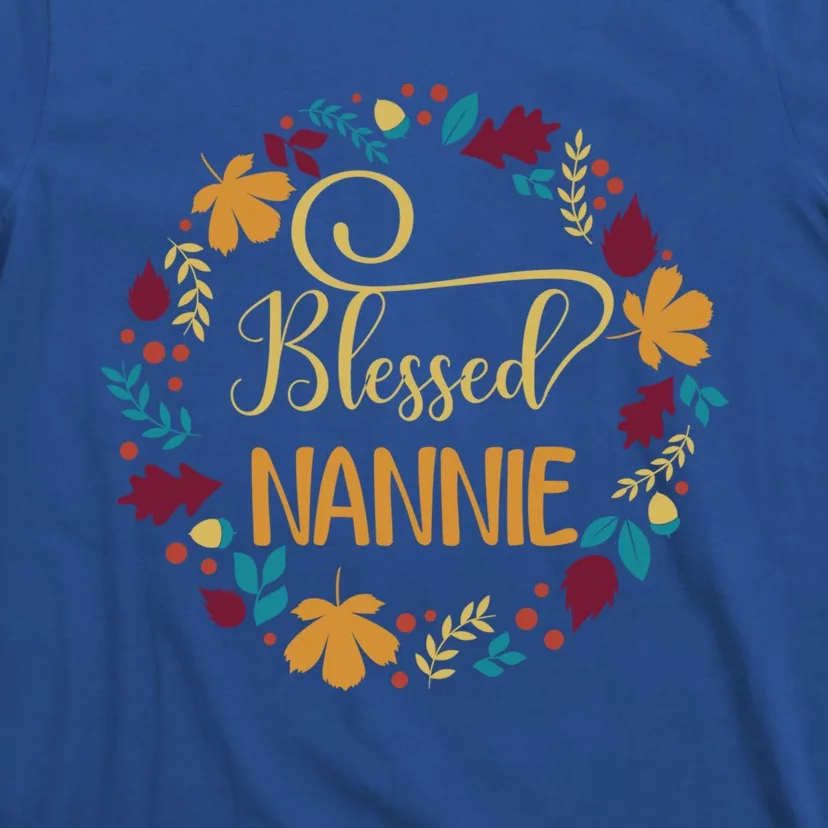 Blessed Nannie Pumpkin Leopard Thankful Grateful Gift T-Shirt