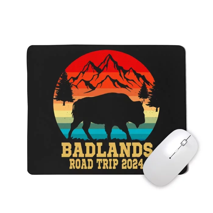 Badlands National Park South Dakota Buffalo Bison Road Trip Mousepad