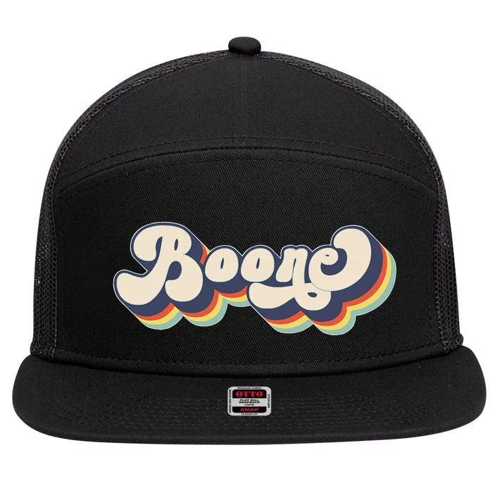 Boone Name Personalized Surname First Name Boone 7 Panel Mesh Trucker Snapback Hat