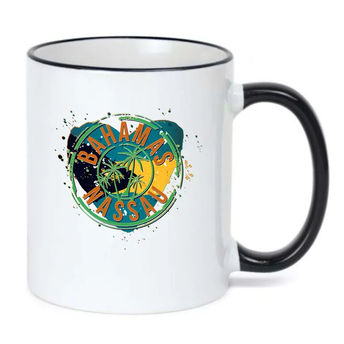 Bahamas Nassau Paint Stamp Emblem Black Color Changing Mug