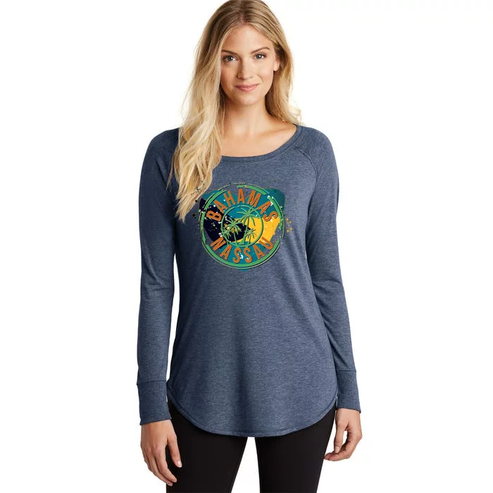 Bahamas Nassau Paint Stamp Emblem Women's Perfect Tri Tunic Long Sleeve Shirt