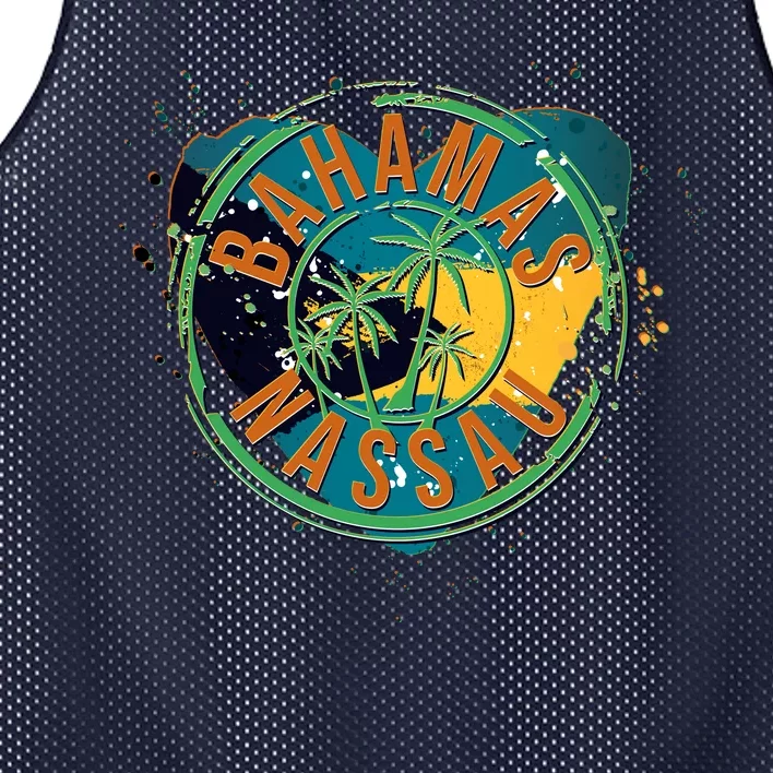 Bahamas Nassau Paint Stamp Emblem Mesh Reversible Basketball Jersey Tank