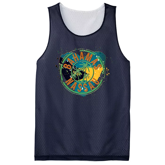 Bahamas Nassau Paint Stamp Emblem Mesh Reversible Basketball Jersey Tank