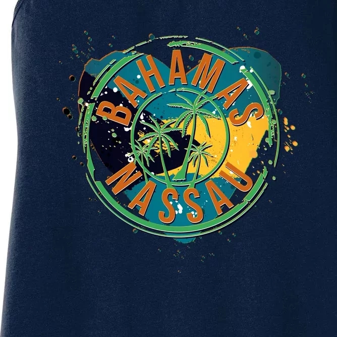 Bahamas Nassau Paint Stamp Emblem Women's Racerback Tank