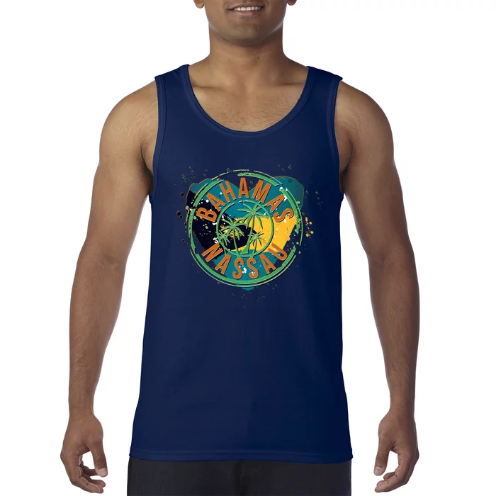 Bahamas Nassau Paint Stamp Emblem Tank Top