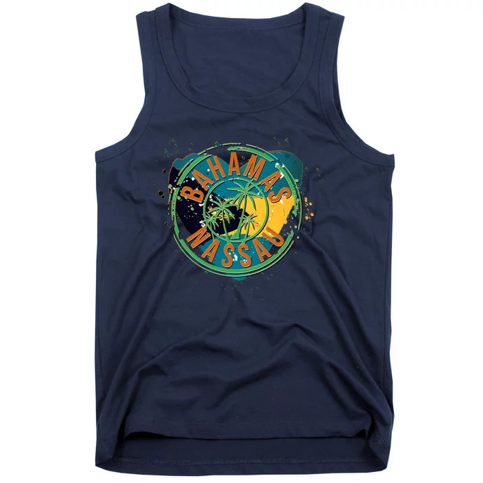 Bahamas Nassau Paint Stamp Emblem Tank Top