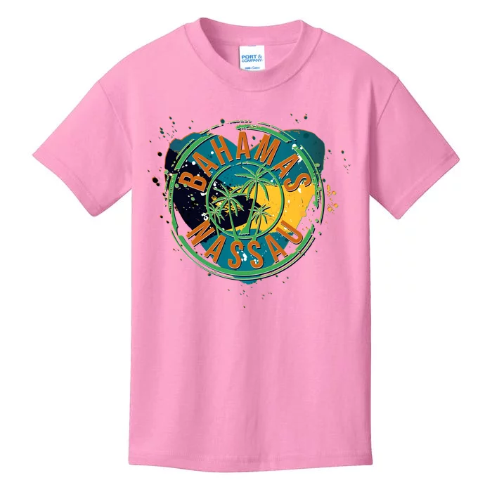 Bahamas Nassau Paint Stamp Emblem Kids T-Shirt