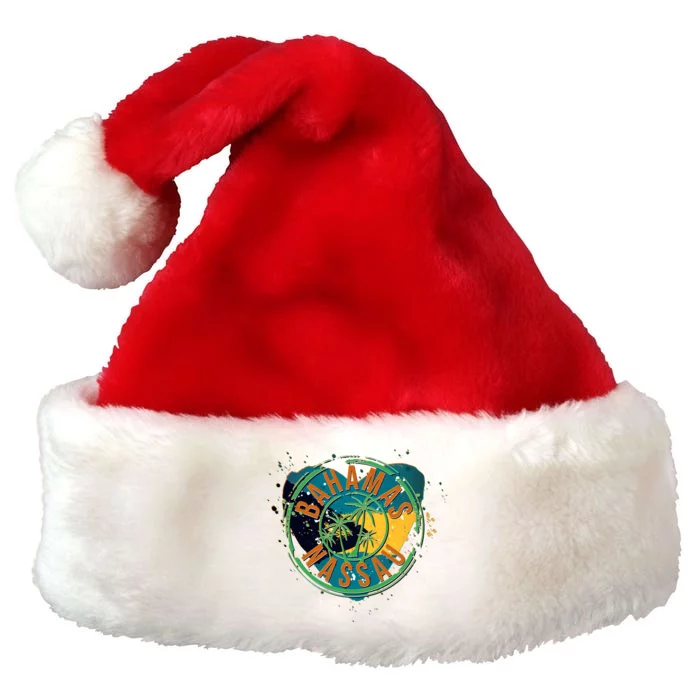 Bahamas Nassau Paint Stamp Emblem Premium Christmas Santa Hat