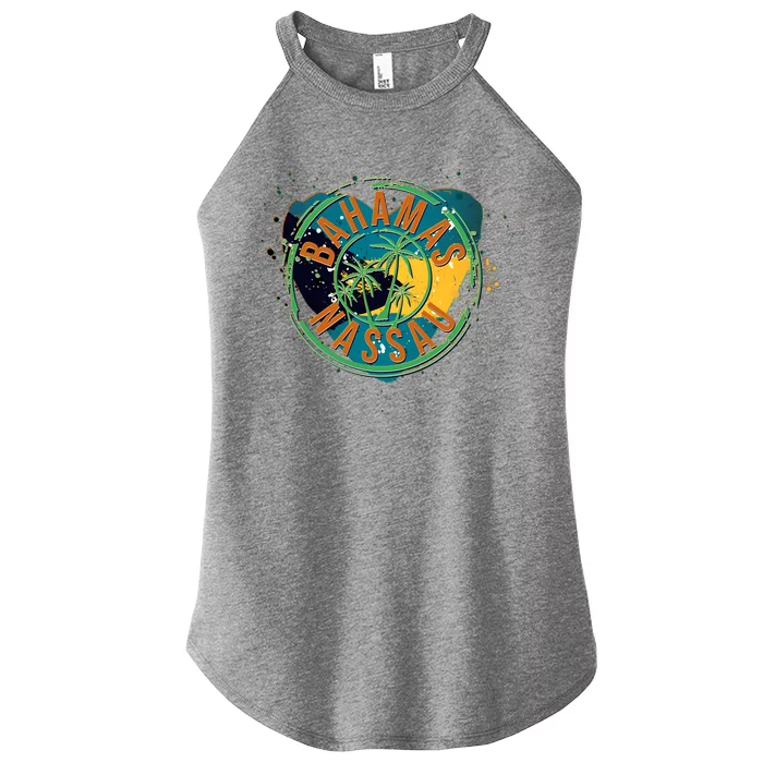 Bahamas Nassau Paint Stamp Emblem Women’s Perfect Tri Rocker Tank