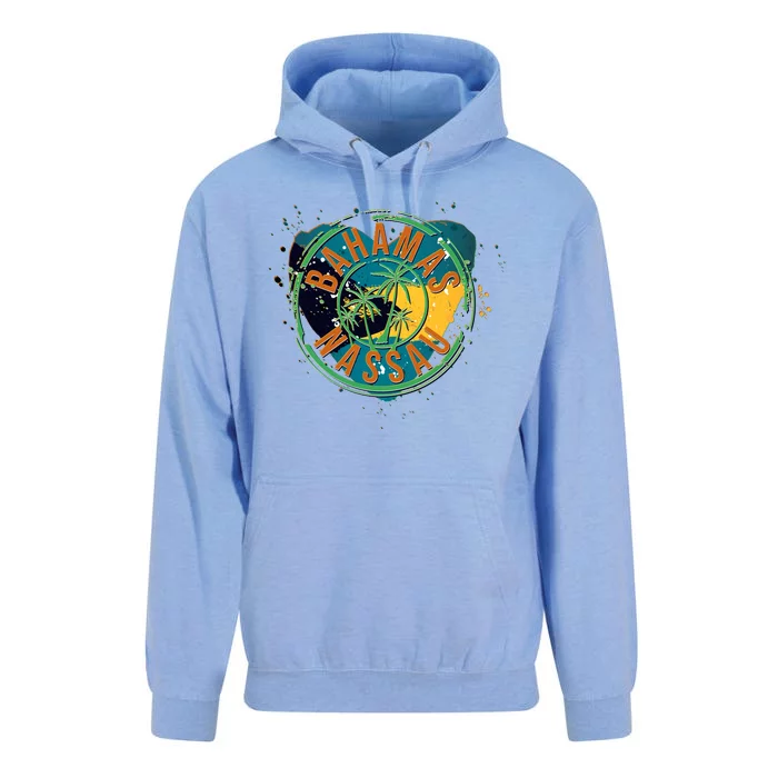 Bahamas Nassau Paint Stamp Emblem Unisex Surf Hoodie