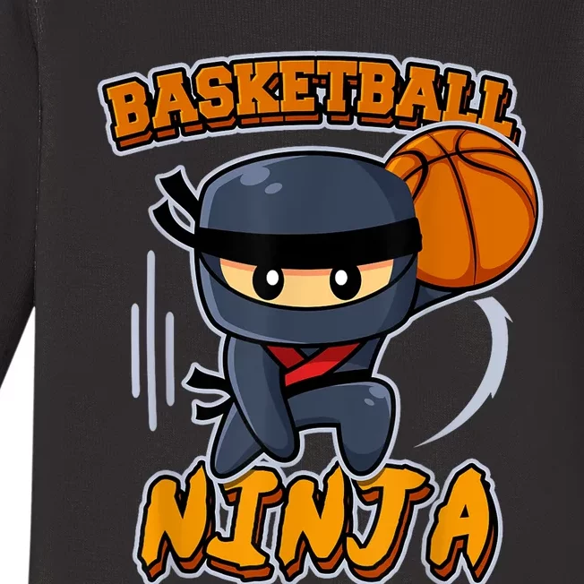 Basketball Ninja Player Slam Dunk Basketball Baby Long Sleeve Bodysuit