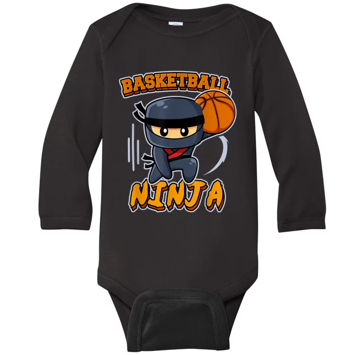 Basketball Ninja Player Slam Dunk Basketball Baby Long Sleeve Bodysuit