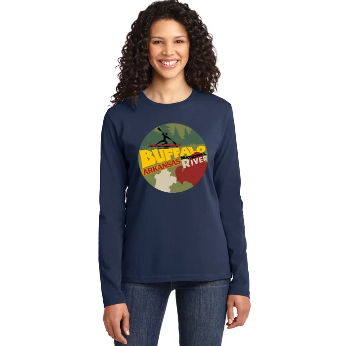 Buffalo National River Arkansas Ladies Long Sleeve Shirt