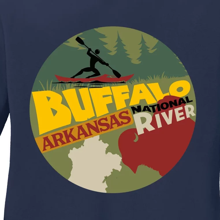 Buffalo National River Arkansas Ladies Long Sleeve Shirt