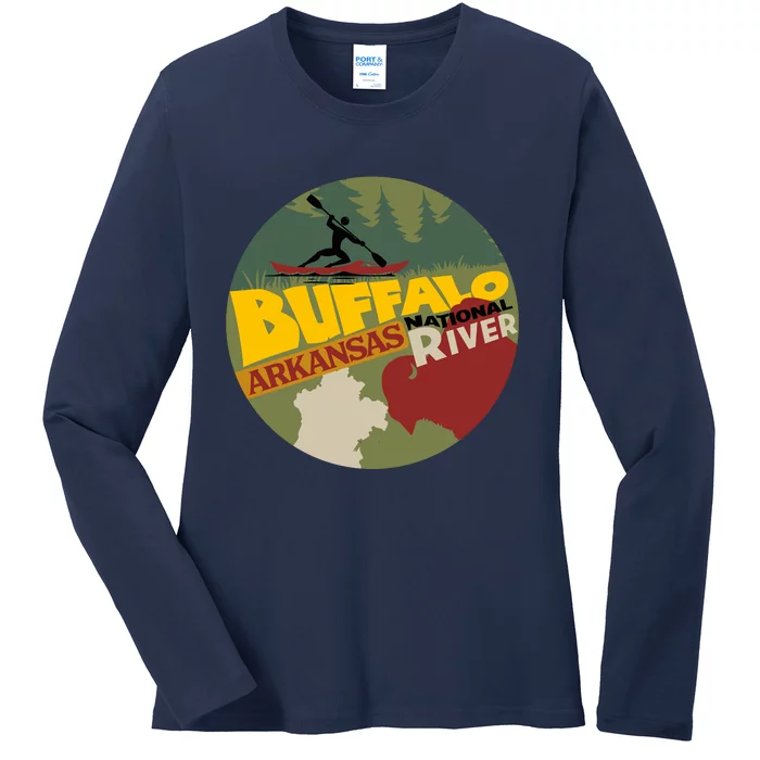 Buffalo National River Arkansas Ladies Long Sleeve Shirt