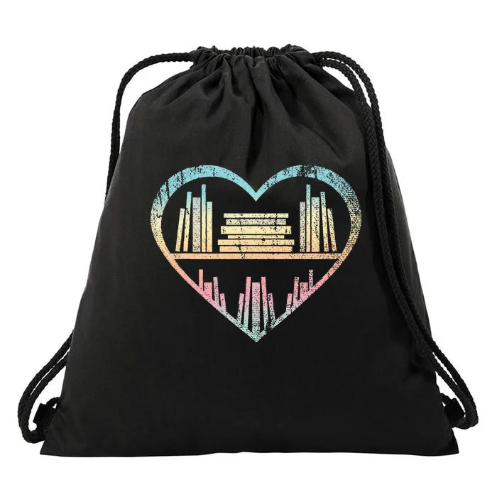 Book Nerd Reader Heart Librarian Gift Love Reading Drawstring Bag