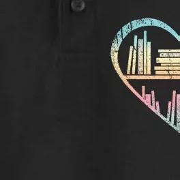 Book Nerd Reader Heart Librarian Gift Love Reading Dry Zone Grid Performance Polo