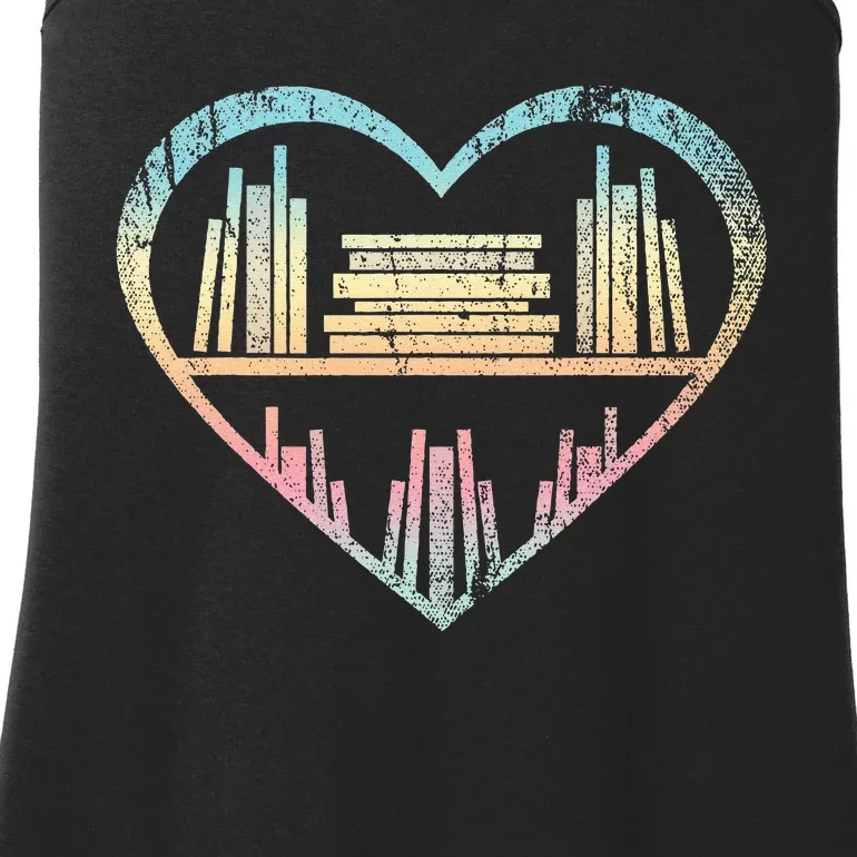 Book Nerd Reader Heart Librarian Gift Love Reading Ladies Essential Tank