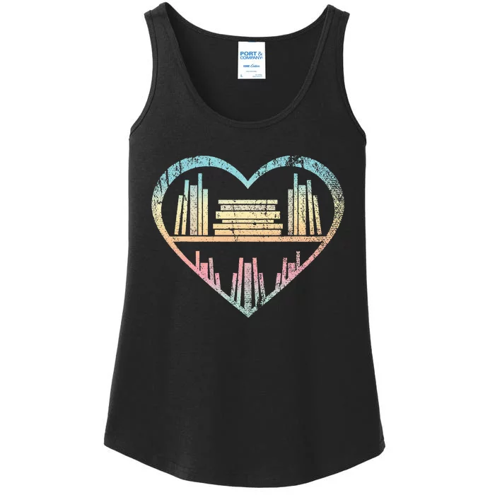 Book Nerd Reader Heart Librarian Gift Love Reading Ladies Essential Tank