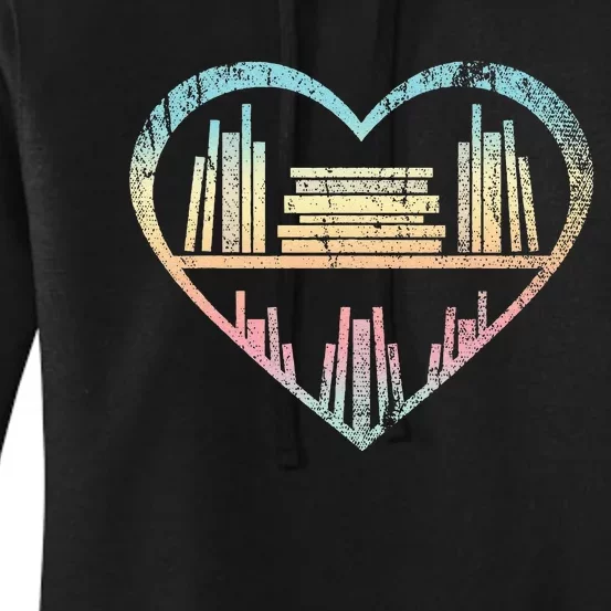 Book Nerd Reader Heart Librarian Gift Love Reading Women's Pullover Hoodie