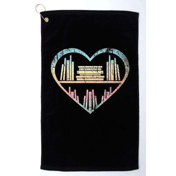 Book Nerd Reader Heart Librarian Gift Love Reading Platinum Collection Golf Towel