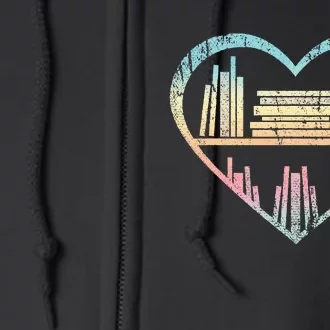 Book Nerd Reader Heart Librarian Gift Love Reading Full Zip Hoodie