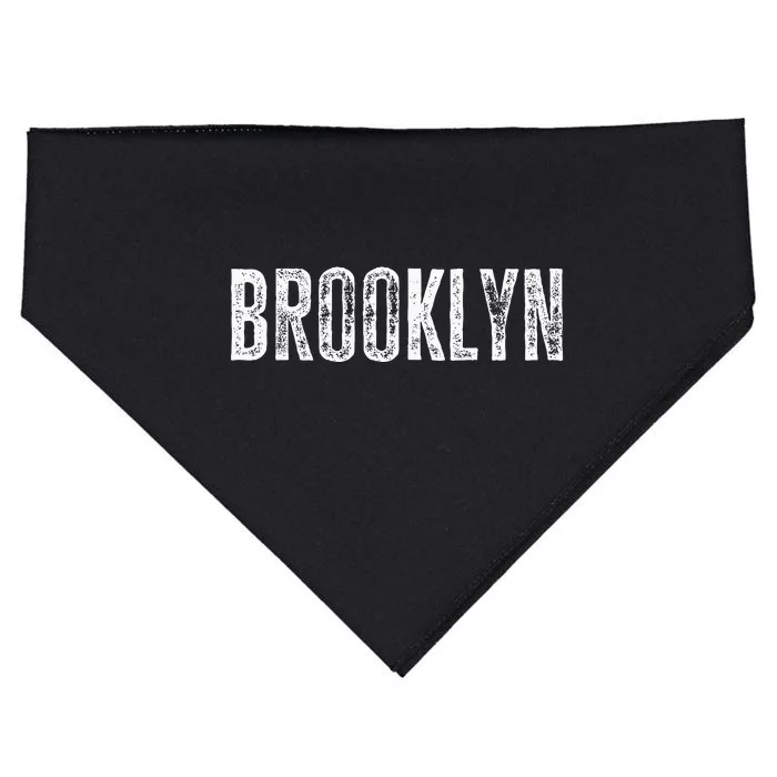 Brooklyn Ny Retro Text New York Love Brooklyn Bridge USA-Made Doggie Bandana