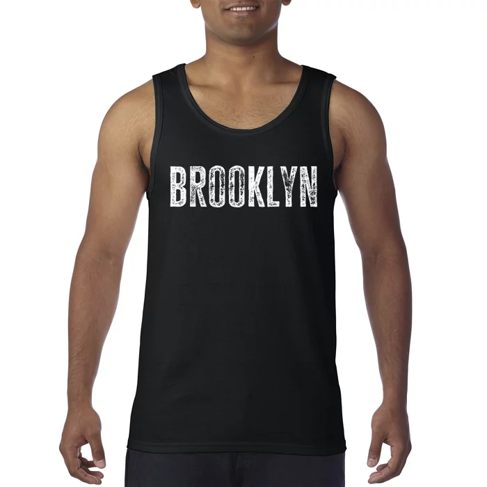 Brooklyn Ny Retro Text New York Love Brooklyn Bridge Tank Top