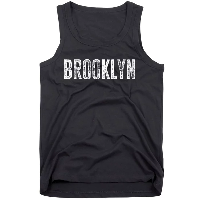 Brooklyn Ny Retro Text New York Love Brooklyn Bridge Tank Top