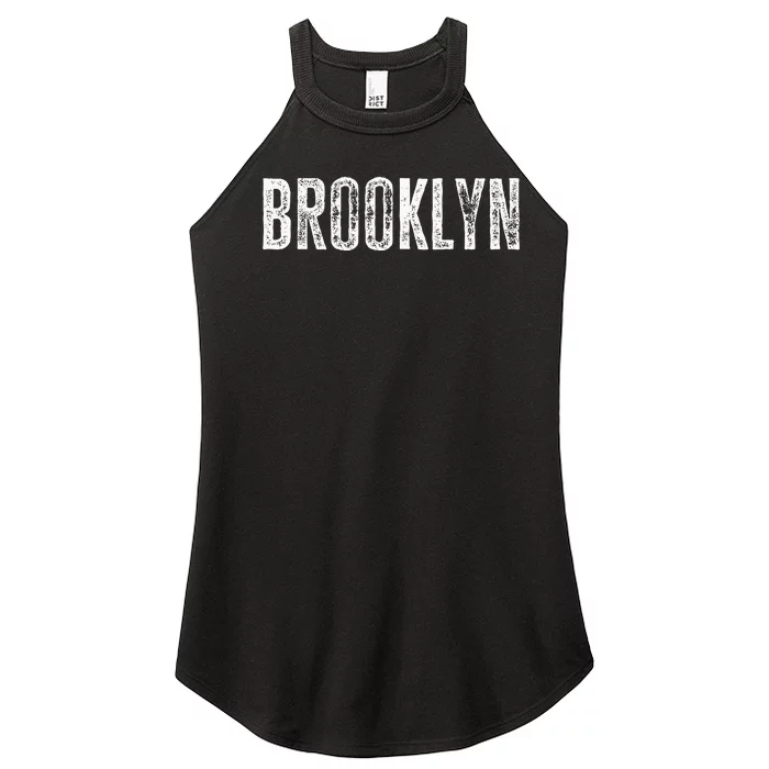 Brooklyn Ny Retro Text New York Love Brooklyn Bridge Women’s Perfect Tri Rocker Tank