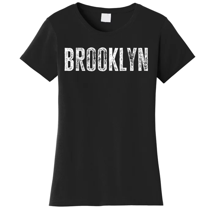 Brooklyn Ny Retro Text New York Love Brooklyn Bridge Women's T-Shirt