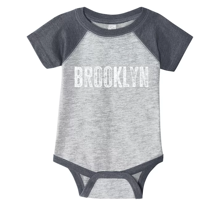 Brooklyn Ny Retro Text New York Love Brooklyn Bridge Infant Baby Jersey Bodysuit