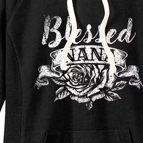 Blessed Nana Rose Thanksgiving Jesus Devotee Floral Blessed Women's Fleece Hoodie