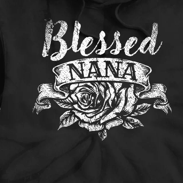 Blessed Nana Rose Thanksgiving Jesus Devotee Floral Blessed Tie Dye Hoodie