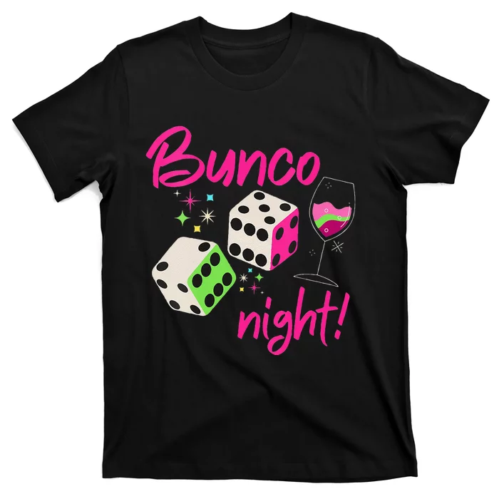 Bunco Night Retro Dice Wine Prize T-Shirt