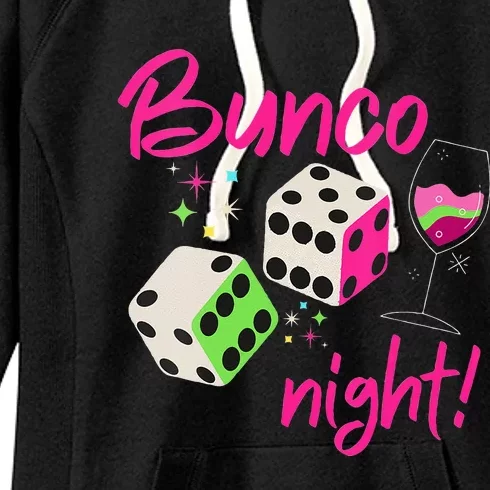 Bunco Night Retro Dice Wine Prize Women's Fleece Hoodie