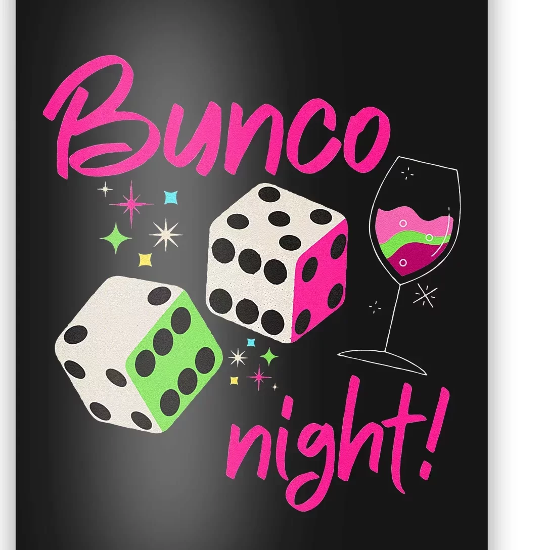 Bunco Night Retro Dice Wine Prize Poster