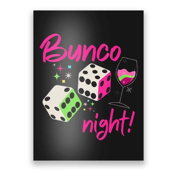 Bunco Night Retro Dice Wine Prize Poster