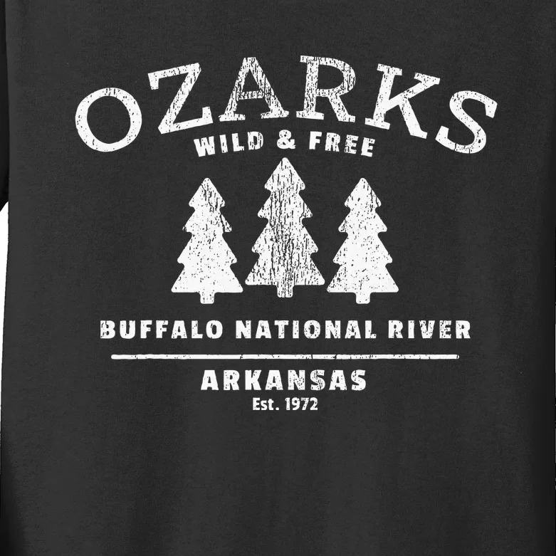 Buffalo National River Arkansas Ozark Mountains Kids Long Sleeve Shirt