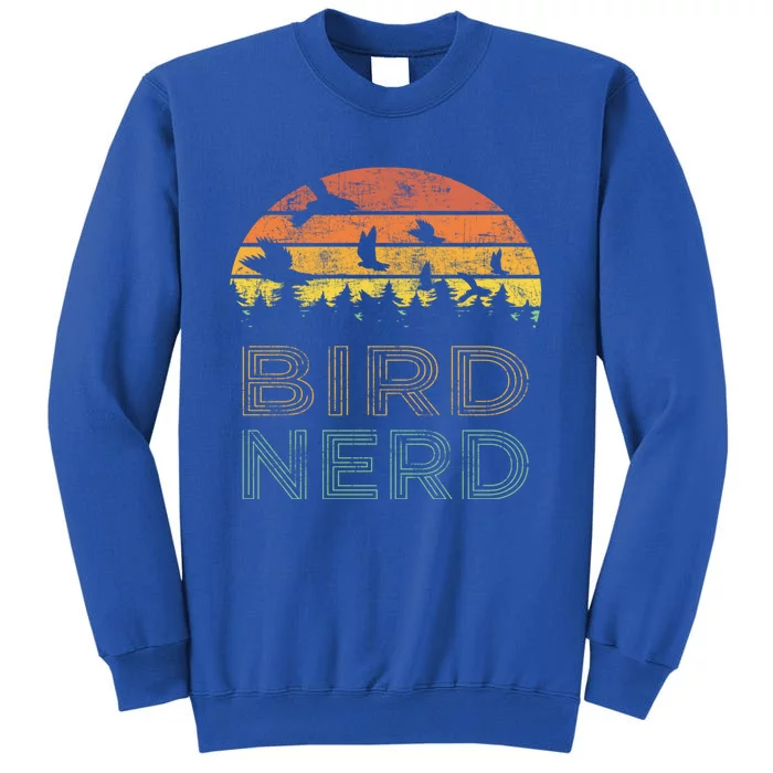 Bird Nerd Retro Vintage Distressed Bird Watcher Watching Gift Tall Sweatshirt