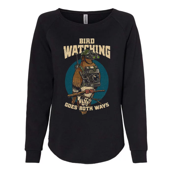 Birds Not Real Bird Watching Goes Both Ways Womens California Wash Sweatshirt