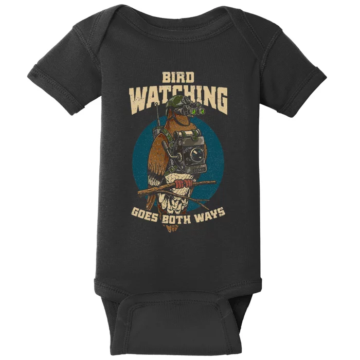 Birds Not Real Bird Watching Goes Both Ways Baby Bodysuit