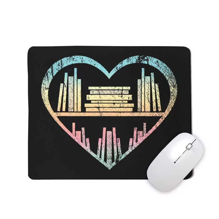 Book Nerd Reader Heart Librarian Gift Love Reading Mousepad