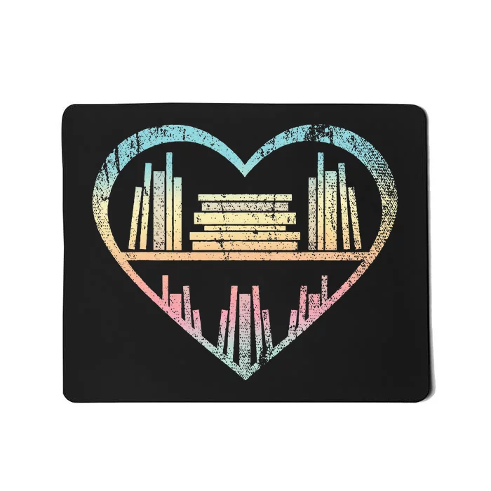 Book Nerd Reader Heart Librarian Gift Love Reading Mousepad