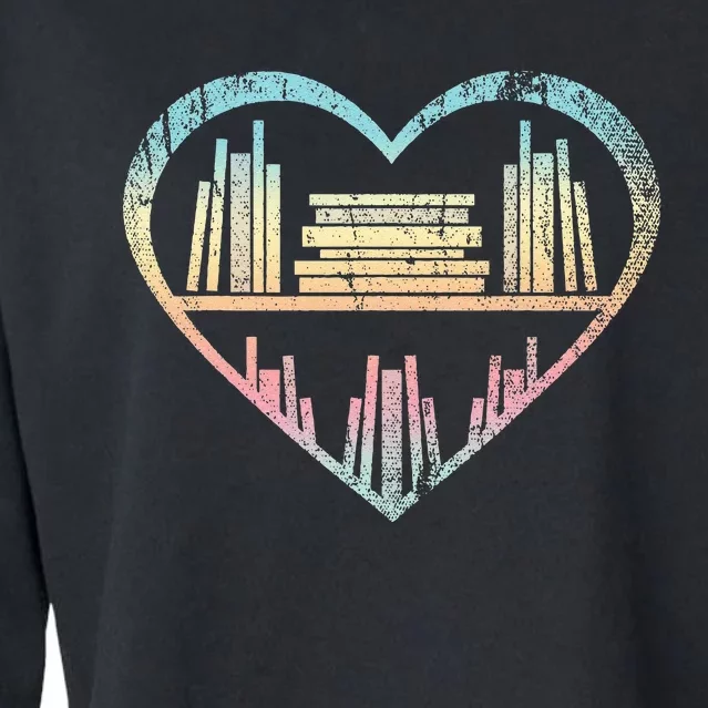 Book Nerd Reader Heart Librarian Gift Love Reading Cropped Pullover Crew