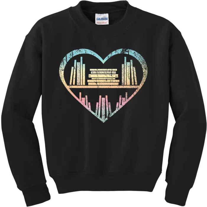 Book Nerd Reader Heart Librarian Gift Love Reading Kids Sweatshirt