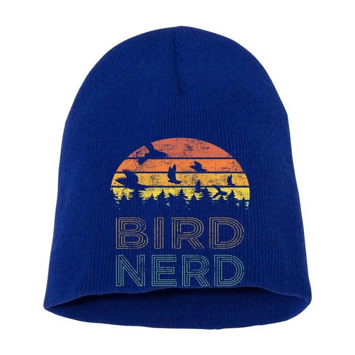 Bird Nerd Retro Vintage Distressed Bird Watcher Watching Meaningful Gift Short Acrylic Beanie