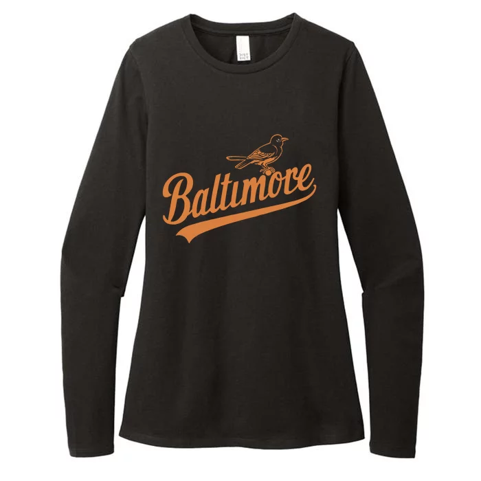 Baltimore Name Retro Vintage Womens CVC Long Sleeve Shirt