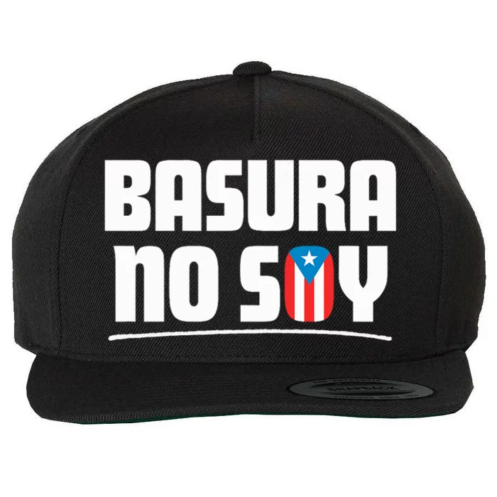 Basura No Soy Puerto Rico Flag Boricua Wool Snapback Cap